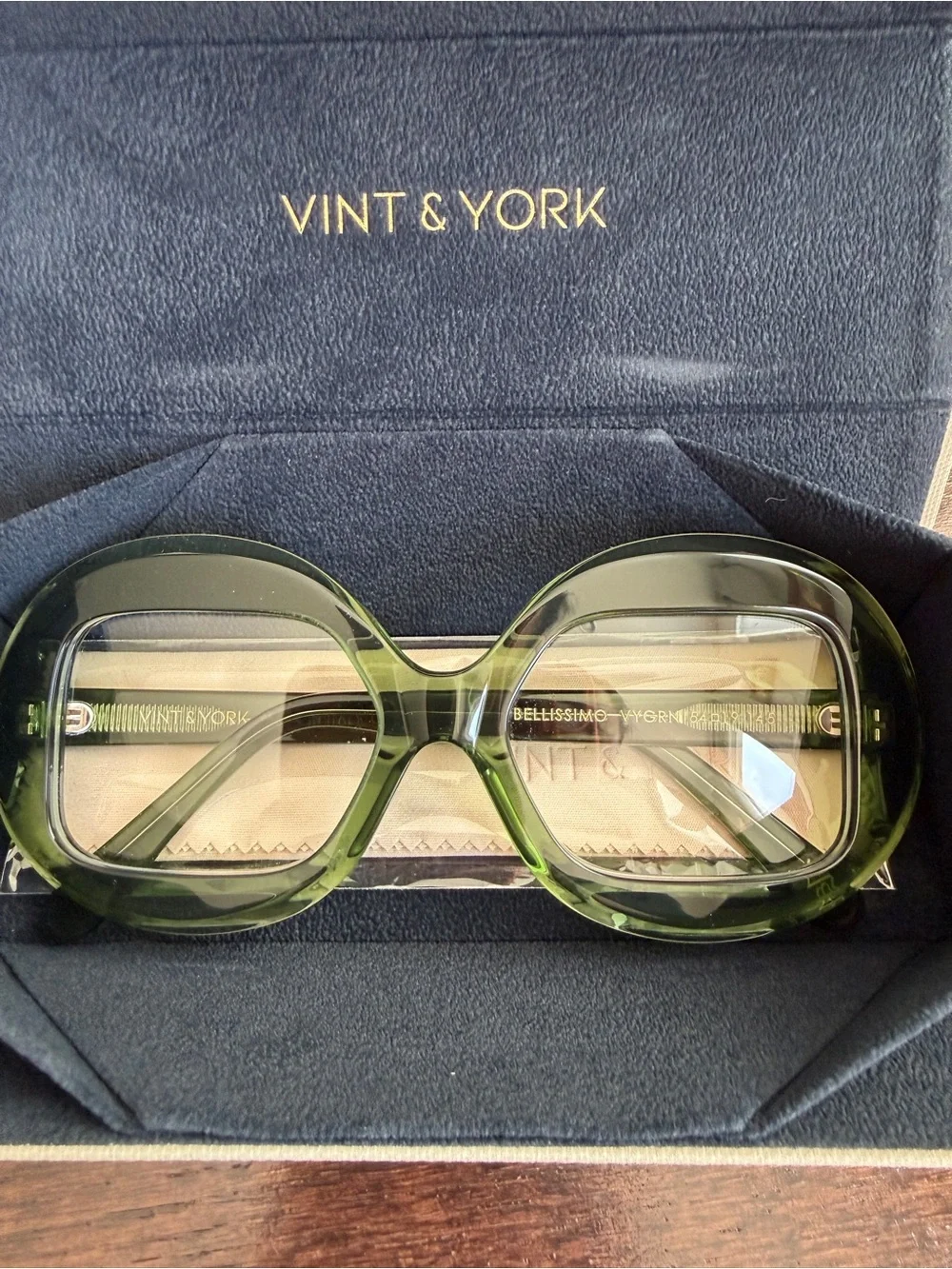 Vint & York Bellissimo Oversized Round Eyewear Glasses - Made in Italy